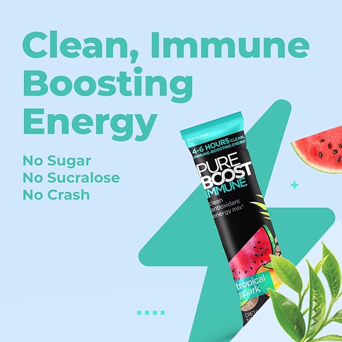 Pureboost Immune Clean Energy Drink Mix: 1200 mg 28 Vitamins, 30 Count)