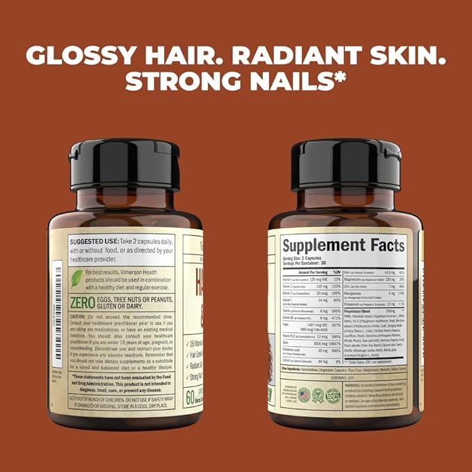Biotin Hair, Skin & Nails Vitamins 60 Capsules