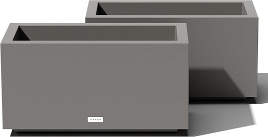 Veradek Block Series Long Box Planter - Large Rectangular Planter for Indoor or Outdoor Patio/Porch | Durable All-Weather Use with Drainage Holes | Modern Décor for Tall Plants, Flowers or Shrubs