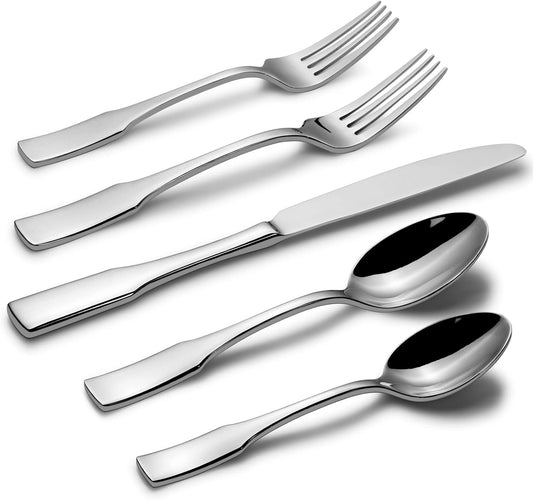 Alata Kate 20-Piece Silverware Set Stainless Steel Flatware Set,Service for 4,Mirror Polished Cutlery Set,Dishwasher Safe