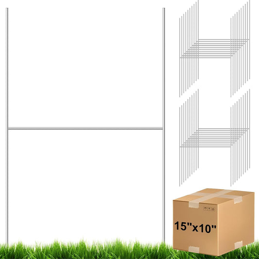 Tandefio 100 Pcs Yard Sign Stakes Metal 15"x10" H Frame Wire Yard Stakes Use with Corrugated Sign Metal Holder for Advertising Party Decorations Outdoor Lawn Garden Garage House