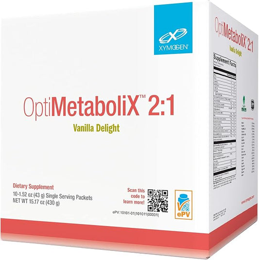 XYMOGEN OptiMetaboliX - Metabolism Supplement with B12 Vitamins and Folate - Cinnamon Supplements + Vitamin B9 - Vegan & Gluten Free - Vanilla Delight (10 Servings)
