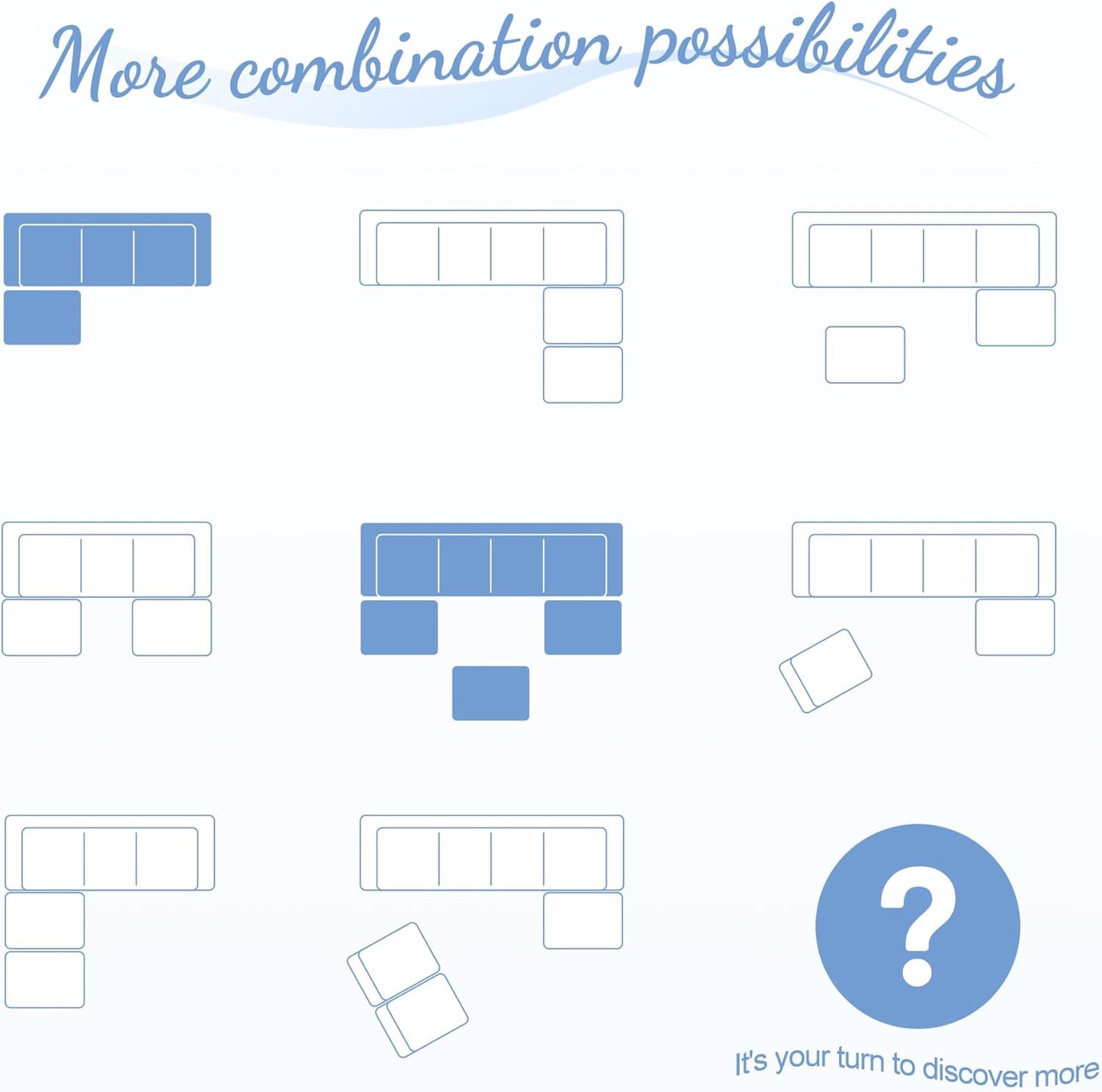 Hobestluk Modular Sectional Sofa Memory Foam Couch Oversized Sectional Sofa 3-Seater with Chaises Cloud Couch with Removable Cover U Shaped Sofa for Living Room (Strip Grey, U Shape)