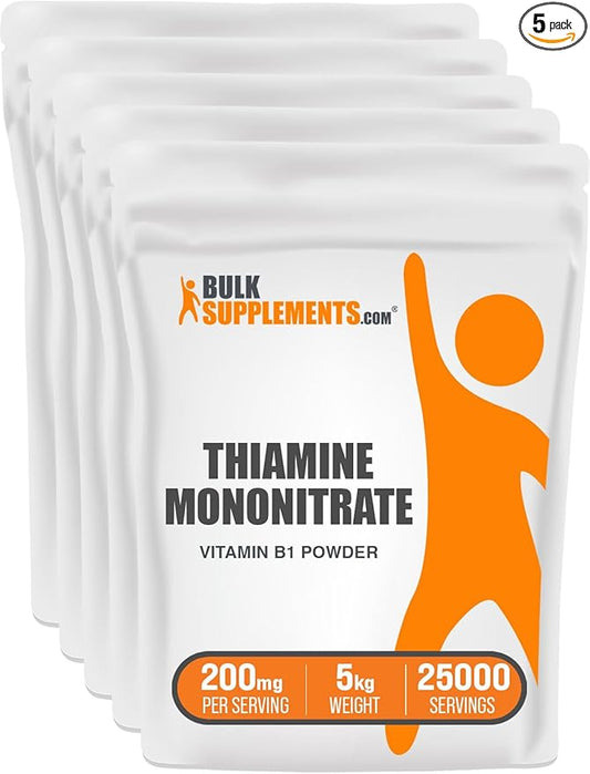 BULKSUPPLEMENTS.COM Thiamine Mononitrate Powder B1 Powder B1 Supplement 200mg - B1 Vitamins 200mg per (5 Kilograms 11 lbs)