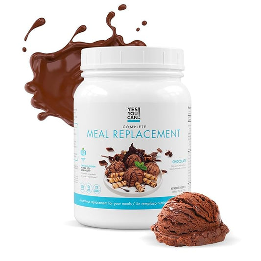 Yes You Can! Complete Meal Replacement - 15 Servings, 20g of Protein, 0g Added Sugars, 21 Vitamins and Minerals - All-in-One Nutritious Meal Replacement Shake (Chocolate)