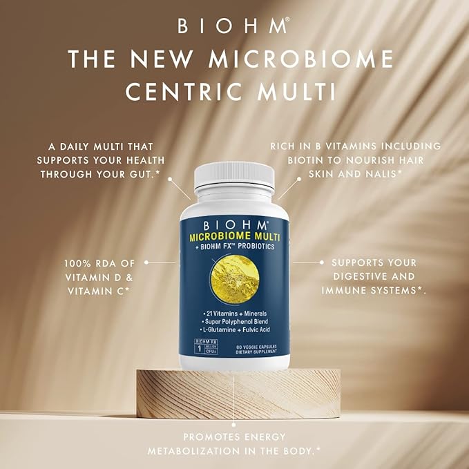 BIOHM Microbiome Multi + Probiotics 21 Vitamins 60ct/30 servings