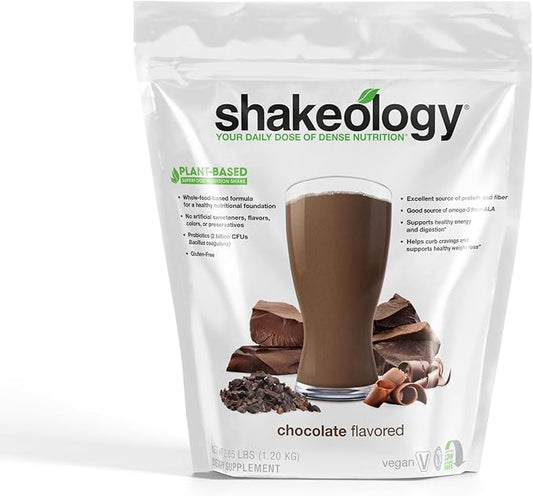 Shakeology Vegan Protein Powder - Gluten Free, Superfood Protein Shake - Helps Support Healthy Weight Loss, Lean Muscle Support, Gut Health, Manage Effects of Stress, Chocolate - 30 Servings