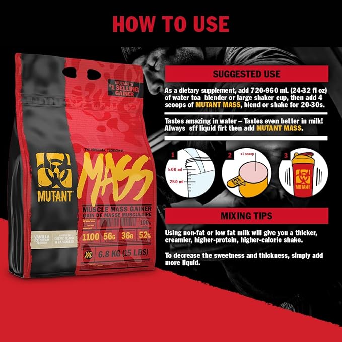 Mutant Mass | Weight Mass Gainer Protein Powder - high Calorie Protein Powder for Mass gain - Triple Chocolate - 5 Pound