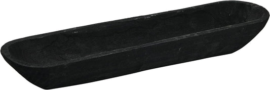 Creative Co-Op Decorative Paulownia Wood Bowl, Black