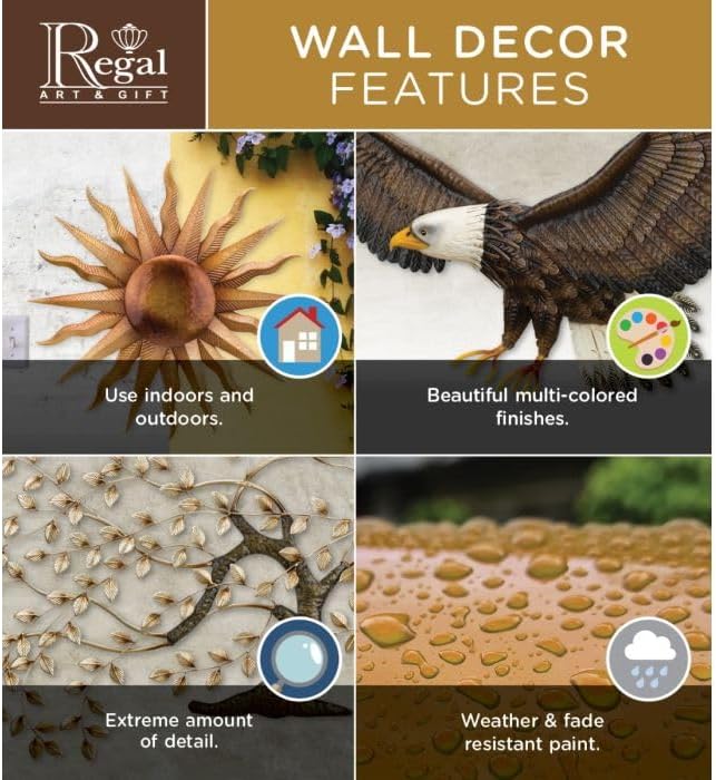 Regal Art & Gift Rainbow Copper Large Metal Sun Wall Decor - 36 Inch | Indoor Outdoor Rust-Resistant Sunburst Sculpture | Eye-Catching Metal Sun Wall Art Accent for Patio, Garden, Living Room