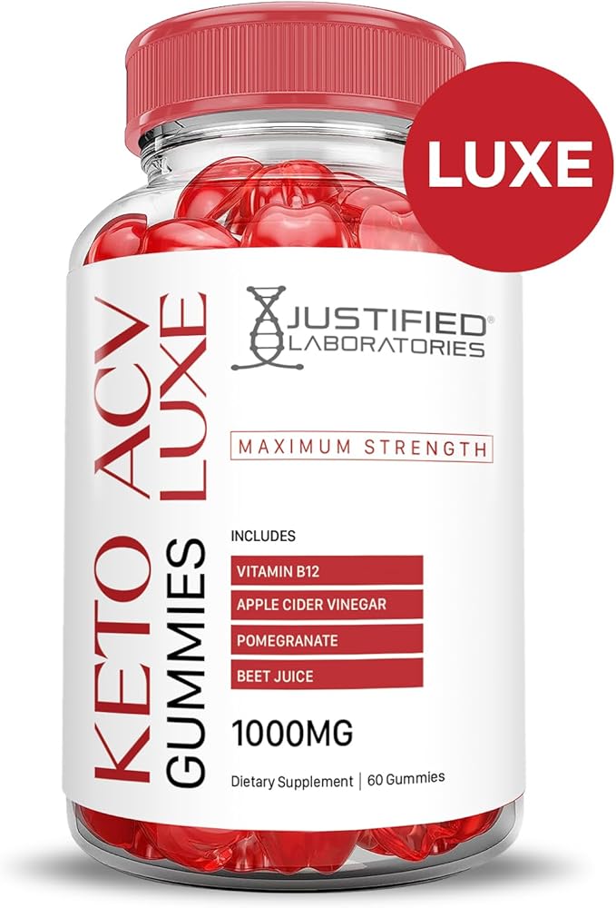 (5 Pack) Luxe Keto ACV Gummies Advanced Formula 1000MG Luxe Keto Gummies Apple Cider Vinegar Formulated with Pomegranate Beet Juice Powder B12 Vegan Non GMO 300 Gummys