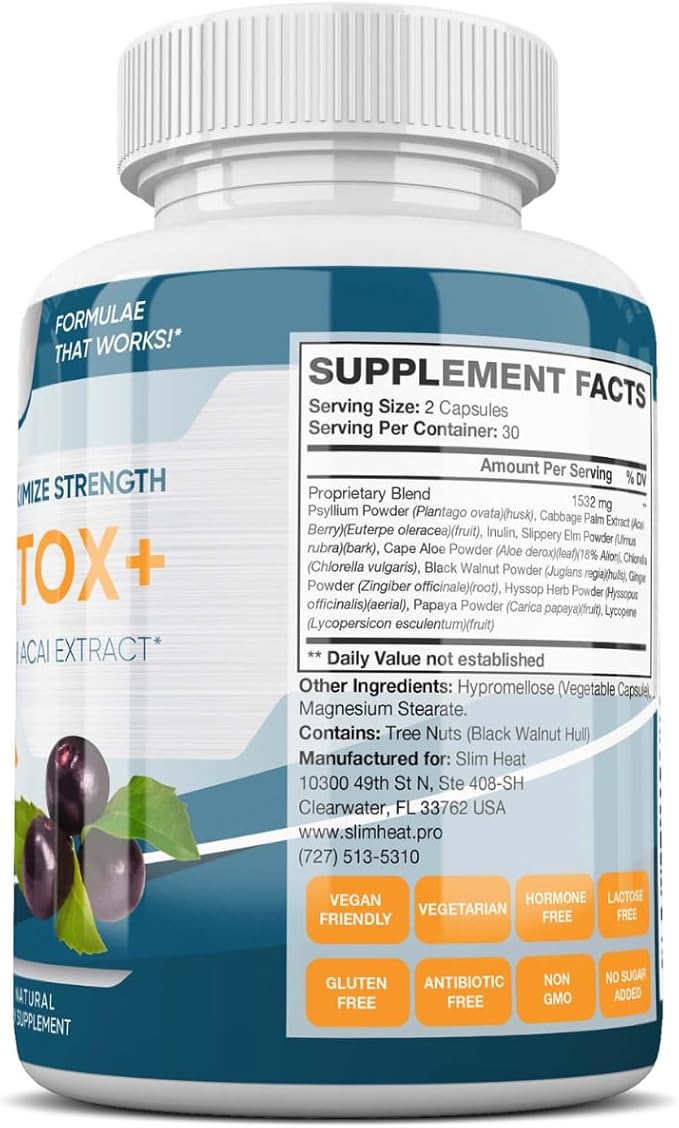 Advanced Keto Colon Cleanser & Detox for Weight Loss - Aids Healthy Colon Function & Eliminate Toxins - Pure Ketogenic Colon Detox Pills with Acai Berry Extract for Men & Women - 60 Capsules