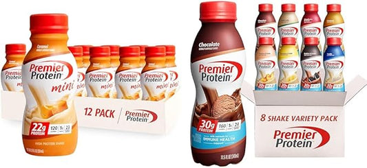Premier Protein Shake MINIs Caramel 22g 120 Calorie 12 & 8 Flavor 30g Protein 24 Vitamins