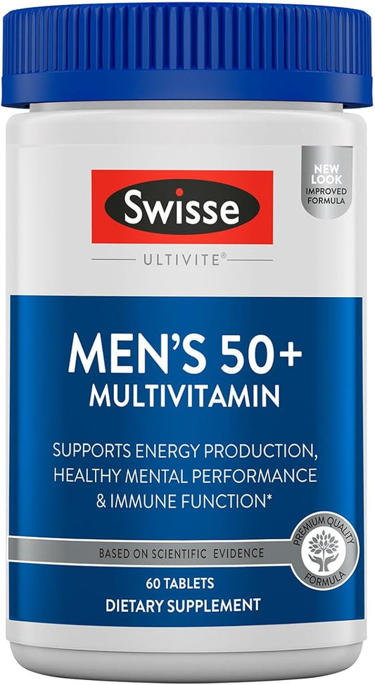 Swisse Daily Multivitamin for Men 50 39 Vitamins, 50+ Multivitamins 60 Tablets