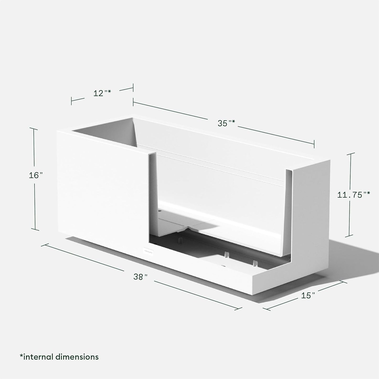 Veradek Block Series Long Box Planter - Large Rectangular Planter for Indoor or Outdoor Patio/Porch | Durable All-Weather Use with Drainage Holes | Modern Décor for Tall Plants, Flowers or Shrubs
