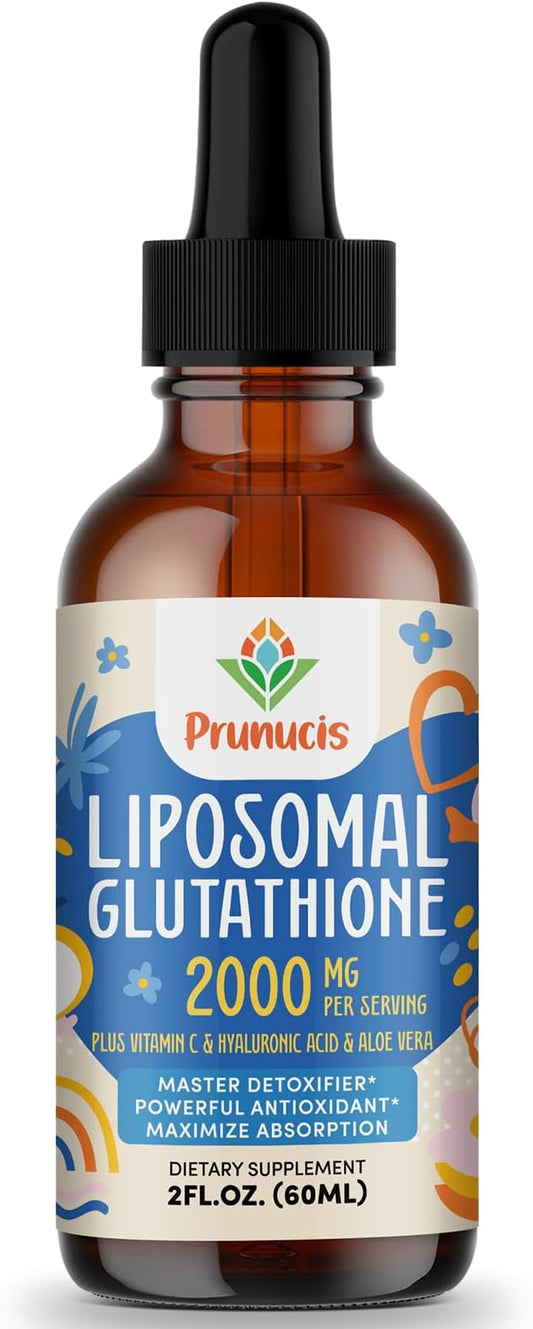 2000MG Liposomal Glutathione Liquid, 98% Absorption, Glutathione Liquid Supplement, Active Form L- Glutathione, Powerful Antioxidant Non-GMO for Immune System, Aging Defense, Detox, 2 FL.OZ