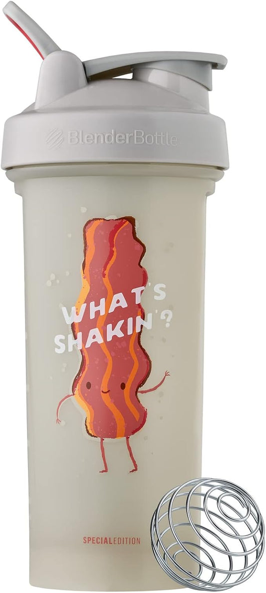BlenderBottle Just for Fun Classic Shaker Bottle Perfect for Protein Shakes and Pre Workout, 28-Ounce, What's Shakin'