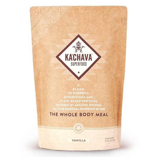 Ka’Chava All-In-One Nutrition Shake Blend, Vanilla, 85+ Superfoods, 26g Vitamins 25g Plant-Based 2lb