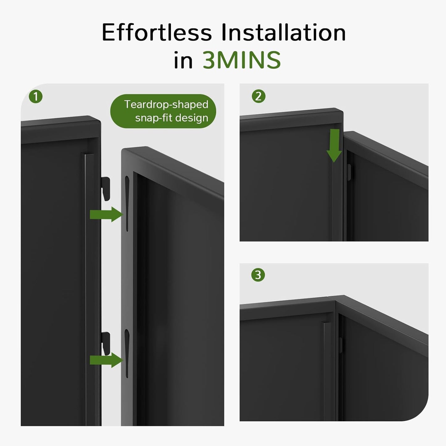 Stoog 30" Tall Planters for Outdoor Plants, All-Weather Metal Planter Boxes Set of 2, with Removable Insert Shelf, Modern Design, Indoor/Outdoor Use, Black