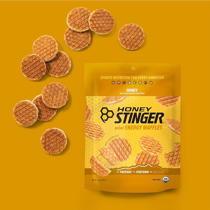 Honey Stinger Mini Waffles – Variety Pack With Sticker and Polybag – 3 Count – Honey Flavor– Energy Source for Any Activity – Resealable Bags