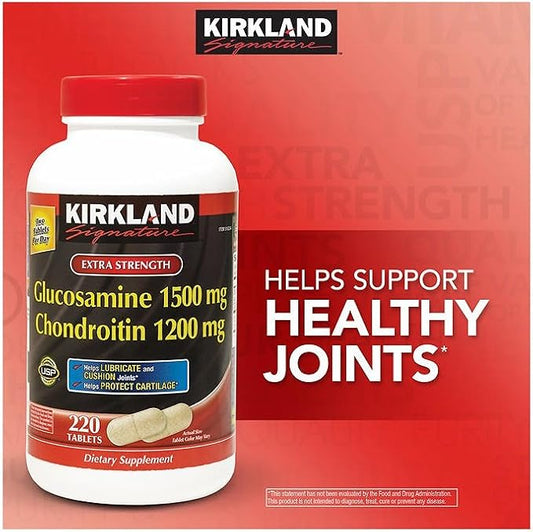 Kirkland Signature Extra Strength Glucosamine HCI 1500 mg 1200 mg 190 Tablets