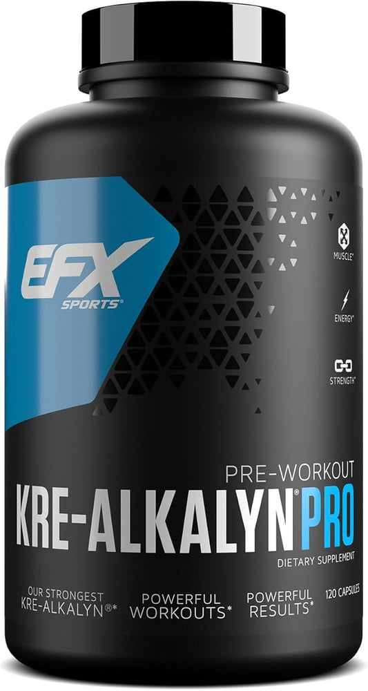 EFX Sports Kre-Alkalyn Pro | pH Correct Creatine Monohydrate Pill Supplement | Muscle Building Pre Workout for Men & Women