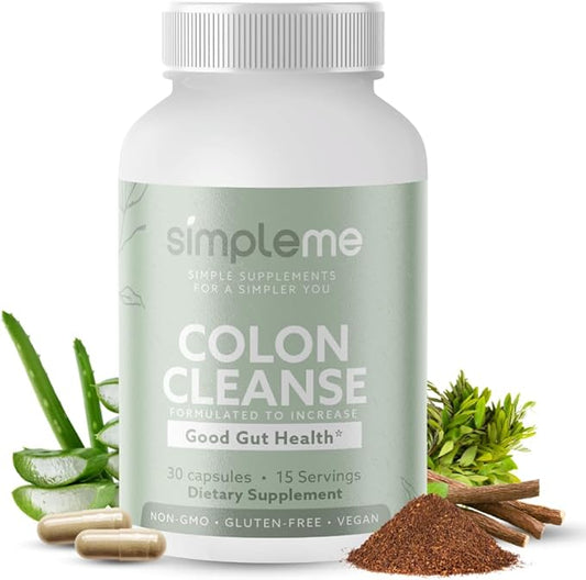 Colon Cleanse Detox, Natural Constipation Relief for Adults, Fast Bloating Relief Colon Cleanser for Women & Men, 30-Day Gut Support Weight Management, 1 Day Detox Cleanse, 30 Capsules