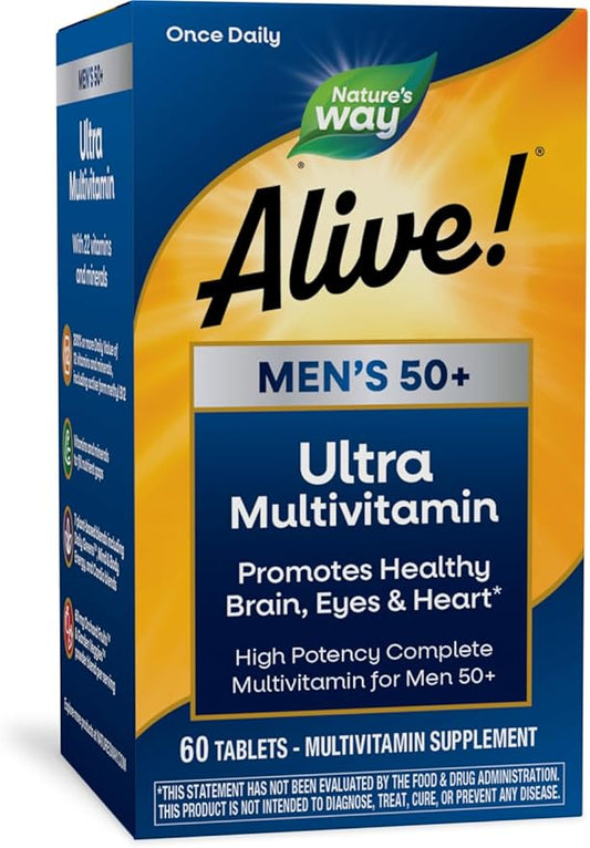 Nature's Way Alive! Men’s 50+ Daily B12, Gluten-Free, 60 Tablets