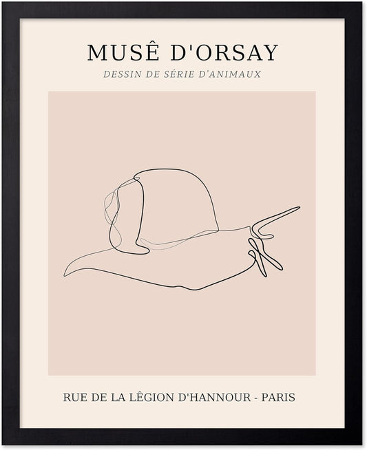 Poster Master Vintage Poster - Retro One Line Snail Drawing Print - Snail Line Art - Minimal Gift for Men, Women, Animal Lover - Abstract Wall Decor for Home, Office, 18x24 Unframed Wall Art