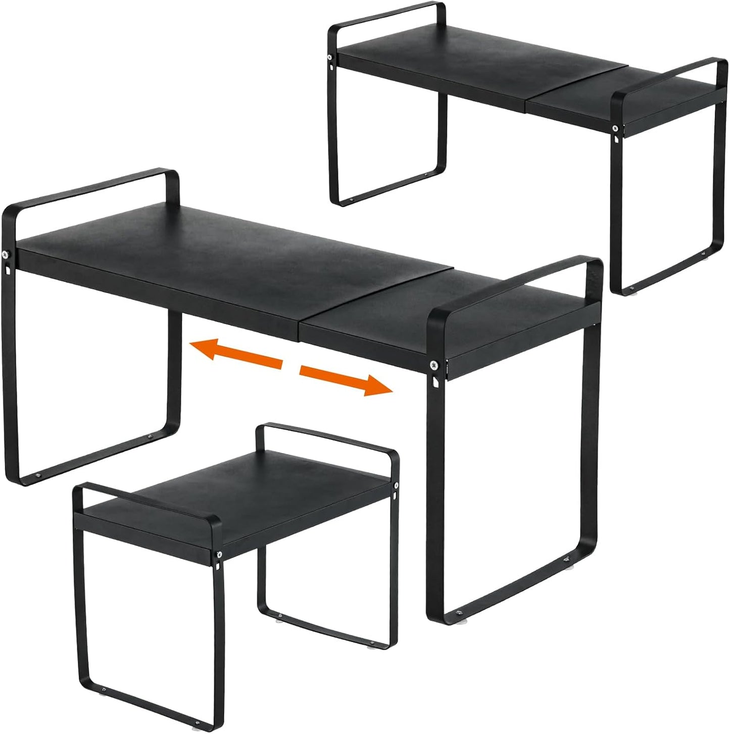 Aertiavty 3 Pack Expandable Cabinet Shelf Organizer Kitchen Shelf Riser Stackable Pantry Shelves Kitchen Organizers and Storage Metal Spice Rack Countertop Organizer Cupboard Adjustable Shelfs