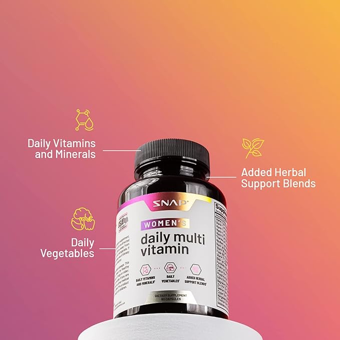 Snap Supplements Women's Multivitamins Daily Vitamins B12, Zinc, 60 Capsules