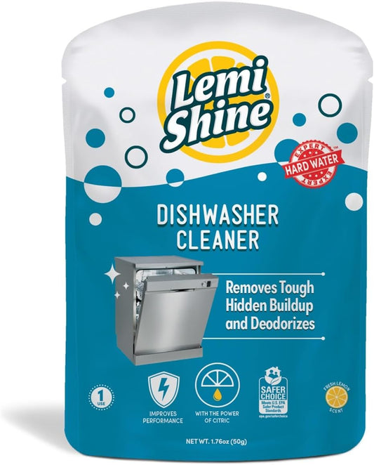 Lemi Shine Natural Dishwasher Cleaner - Dishwasher Cleaner and Deodorizer Powered by Citric Acid and a Natural Fresh Lemon Scent (1 Count)