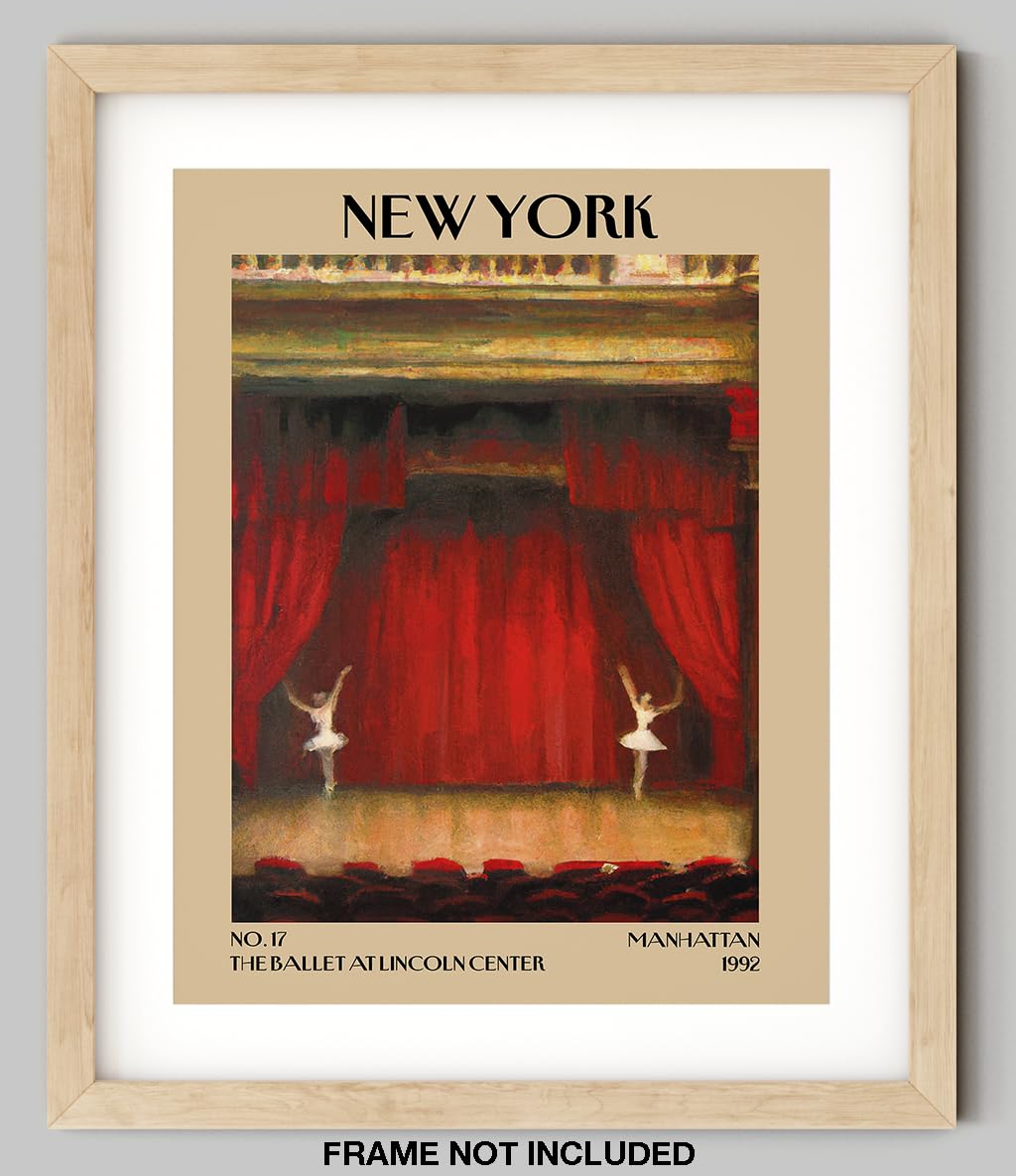 Retro Vintage New York Wall Art Print - 11x14 Unframed Poster - New York City Souvenirs, Cute Trendy Colorful Wall Decor (Ballet, 11x14")