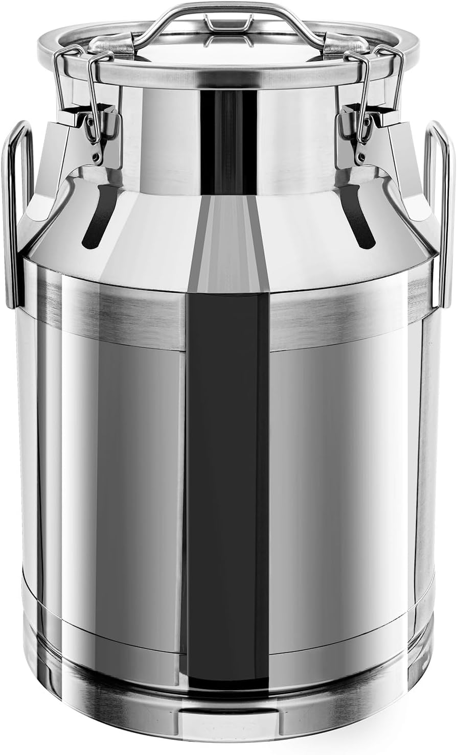 Stainless Steel Milk Can, 30L/7.9 Gallon Heavy Duty Airtight Storage Canister Milk Bucket with Lid, Embedded Silicone Milk Jug Wine Pail Water Cereals Bucket with Three Latches and Two Handles