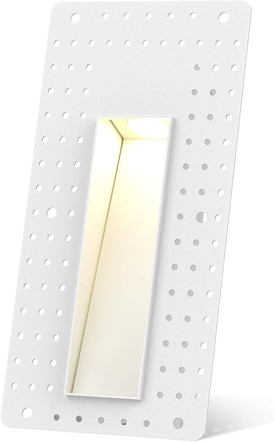 3W Recessed Step Light, 3000K Warm White Wall Lights for Indoor Hallway, IP65 Waterproof Trimless Stair Lighting (White Finish)