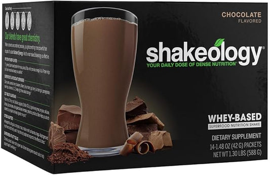 Shakeology Whey Protein Powder Blend - Gluten Free, Superfood Protein Shake with Vitamins and Minerals - Helps Support Healthy Weight Loss, Lean Muscle Support, Gut Health - Chocolate, 14 Servings