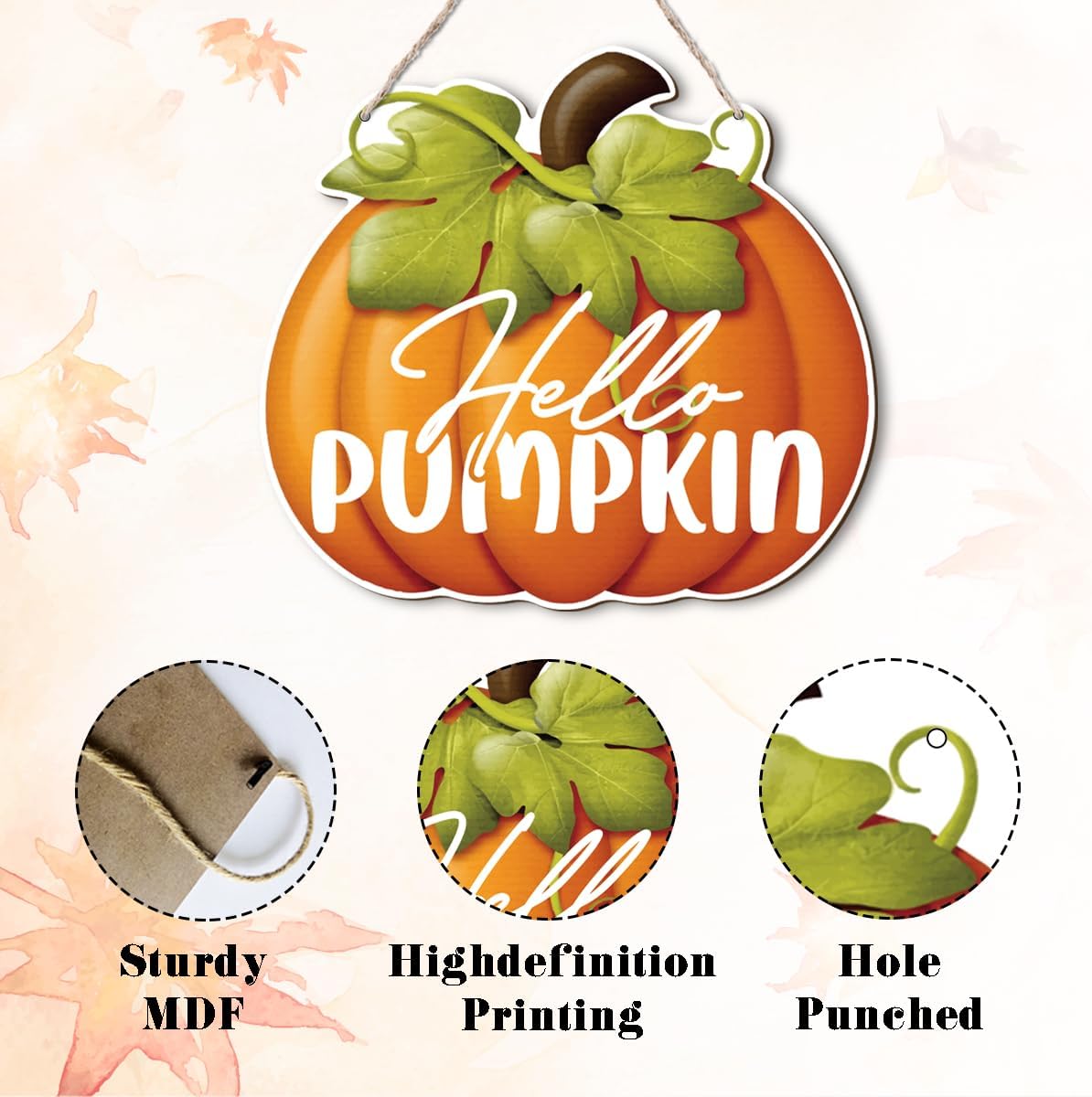 Fall Home Decor, Fall Door Decorations, Pumpkin Wall Decor, Front Door Hanging, Harvest Thanksgiving Farmhouse Porch, Indoor And Outdoor Home Decorations, Housewarming Gift