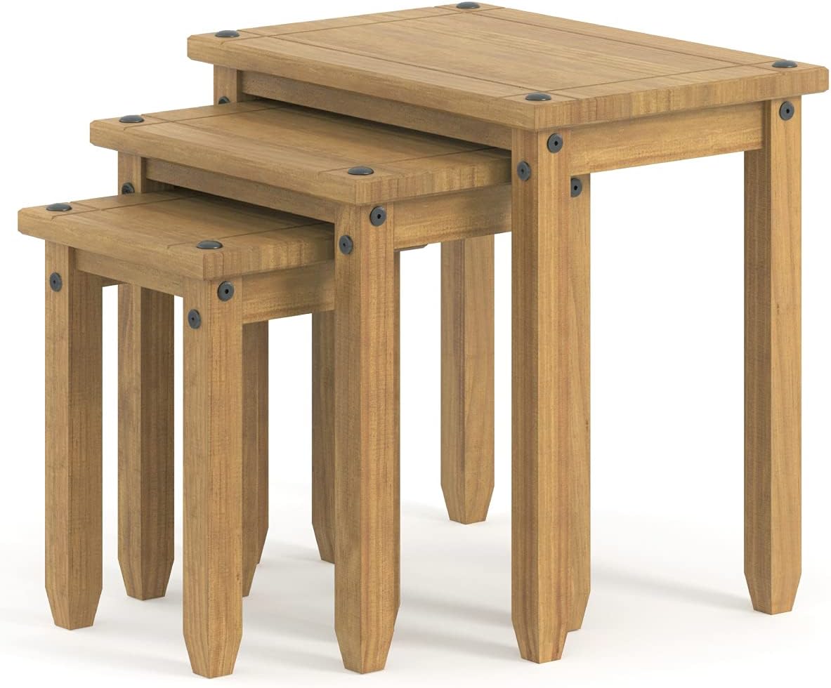 Small Coffee Table - Nesting Tables - Wood Nesting Tables - Small Coffee Tables for Living Room - Nesting Tables Set of 3 - (Brown)