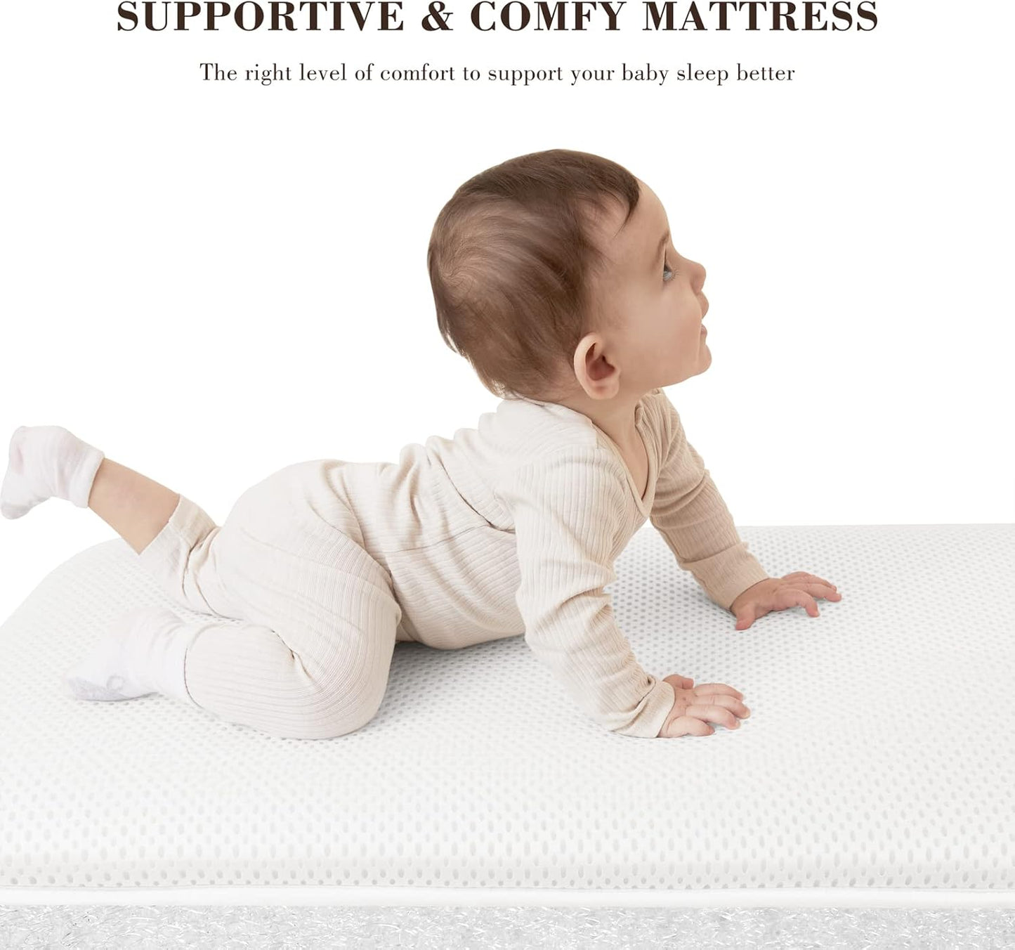 ANGELBLISS Baby Bassinet, Bedside Sleeper, Easy Folding Bedside Crib with Breathable & Washable Mattress Baby Bed, 6-Level Adjustable Portable Bassinets for Safe Co-Sleeping for Newborn Infant