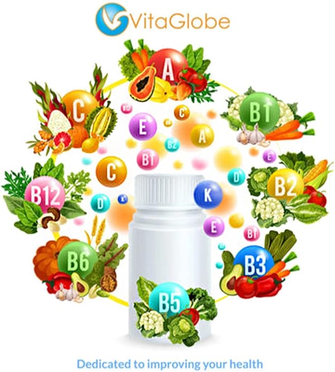 VitaGlobe Apple Cider Vinegar 500mg with B6, B12 and Folate Gummy with Mother - Formulated for Healthy Calorie Loss and Energy Supplement, 60 Count