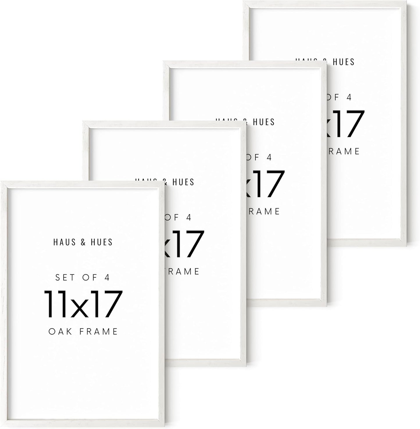 HAUS AND HUES Standalone White Oak Frame Set of 4-11x17