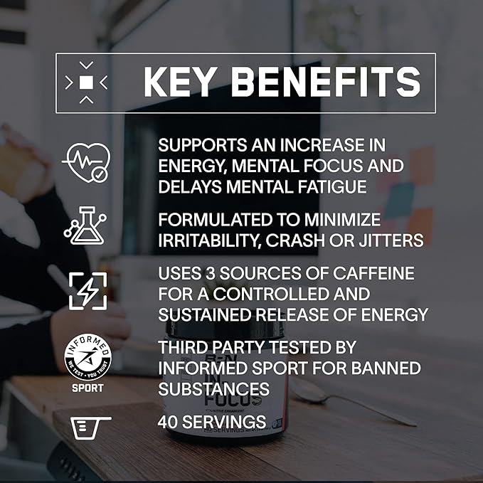BARE PERFORMANCE NUTRITION, BPN in-Focus Brain Support Supplement, Improve Focus & Energy, Alpha GPC, Raspberry Lemonade, 40 Servings