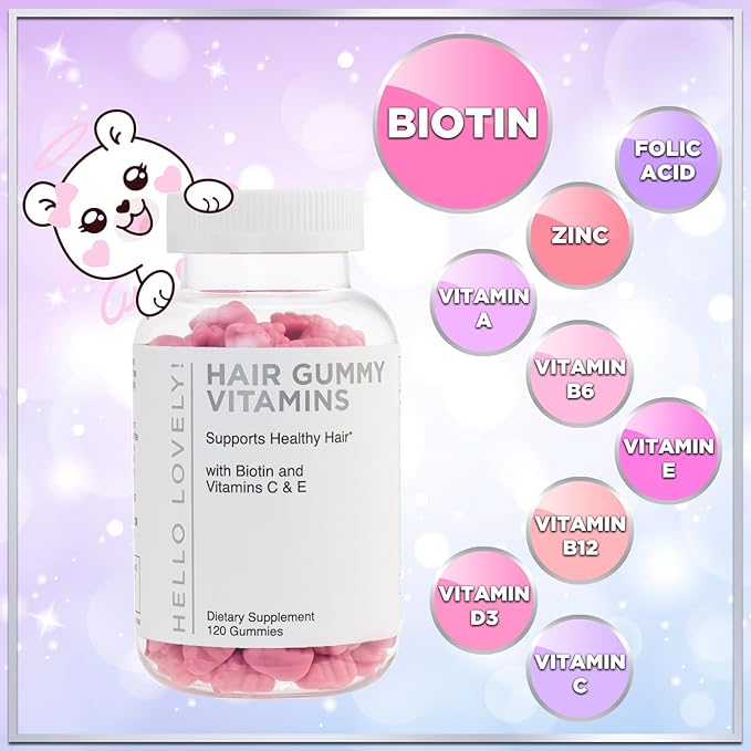Hello Lovely! Hair Vitamins Gummy 5000 mcg 120 Bear
