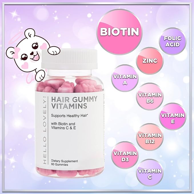 Hello Lovely! Hair Vitamins Gummy 5000 mcg 60 Bear