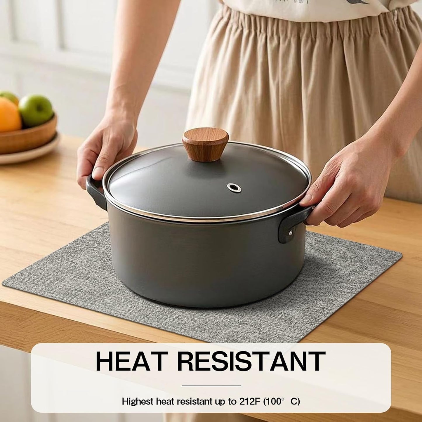 Chrysameld Vinyl Placemats Set of 6 - Faux Leather 100% Waterproof Oil-Proof Wipeable PU Place Mats, Heat Resistant Anti Slip Reversible Table Mats for Indoor & Outdoor Use,(17×12Inch, Light Grey)