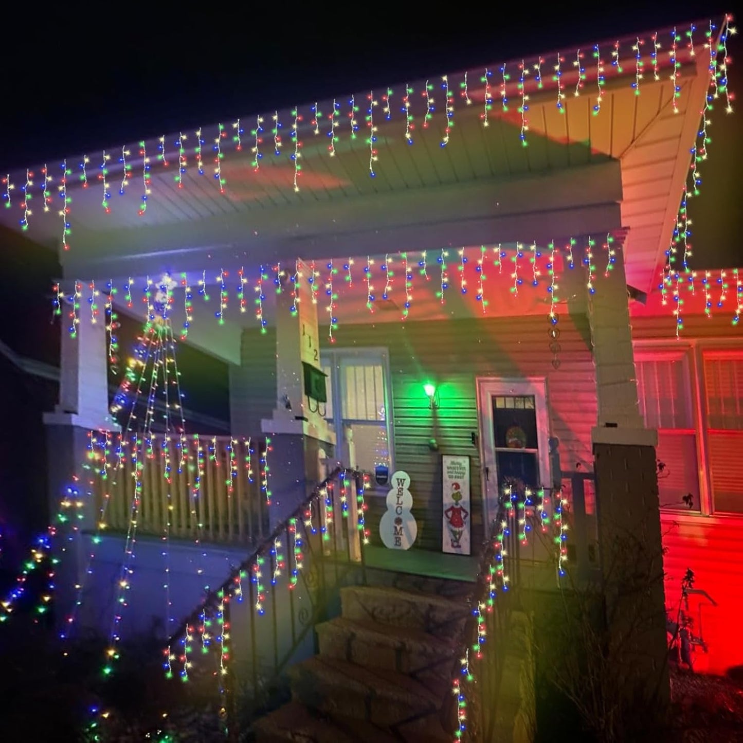 YEGUO 66ft 800 LED Christmas Lights Outdoor Waterproof, 160 Drops Christmas Icicle Light Indoor, 8 Modes Icicle Xmas Lights with Memory Timer(Multicolor)