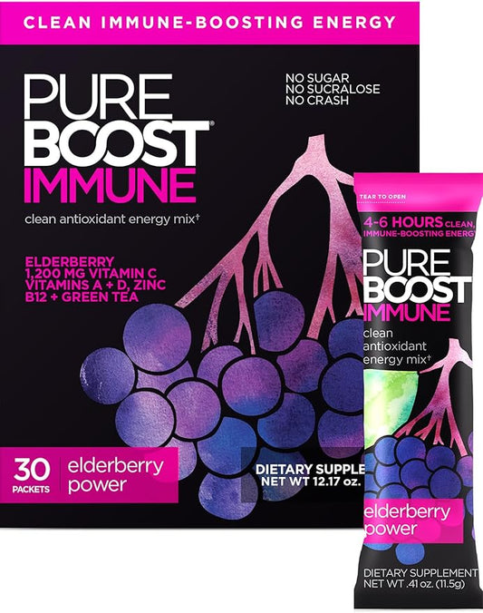 Pureboost Immune Clean Energy Drink Mix: 1200 mg 28 Vitamins, 30 Count)