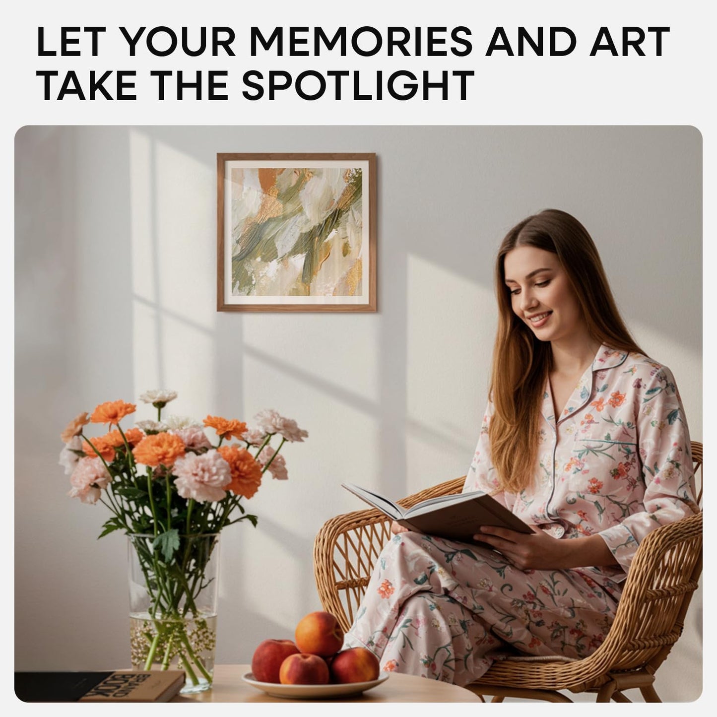 Homeforia 12x12 Light Wood Frame, High End Natural Oak 12 x 12 Square Picture Frames with Mat 10 by 10 inch Photo, 12by12 Wooden Poster Frames Matted to 10x10 Print, Tempered Glass, Wall Kit, Set of 1