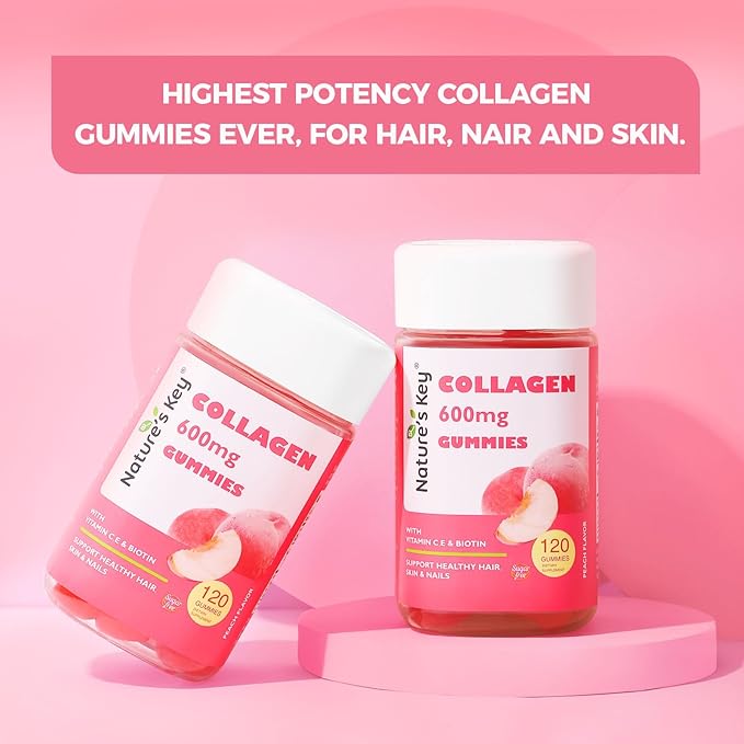 Nature's Key Collagen Gummies with Vitamins 600mg Collagen (120 Gummies, 1)