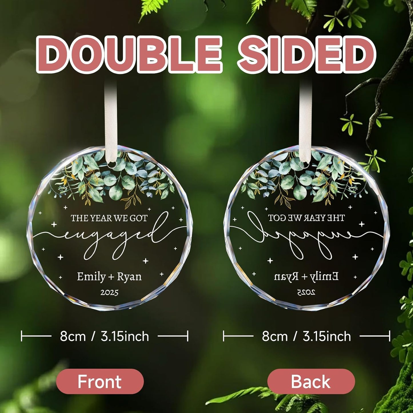 Engagement Gifts for Couples - Personalized Gift for Newly Engaged Couples, Women, Fiance, Her - Bride to Be Gifts, Just Engaged Ornament 2025 - Engagement Party Decorations